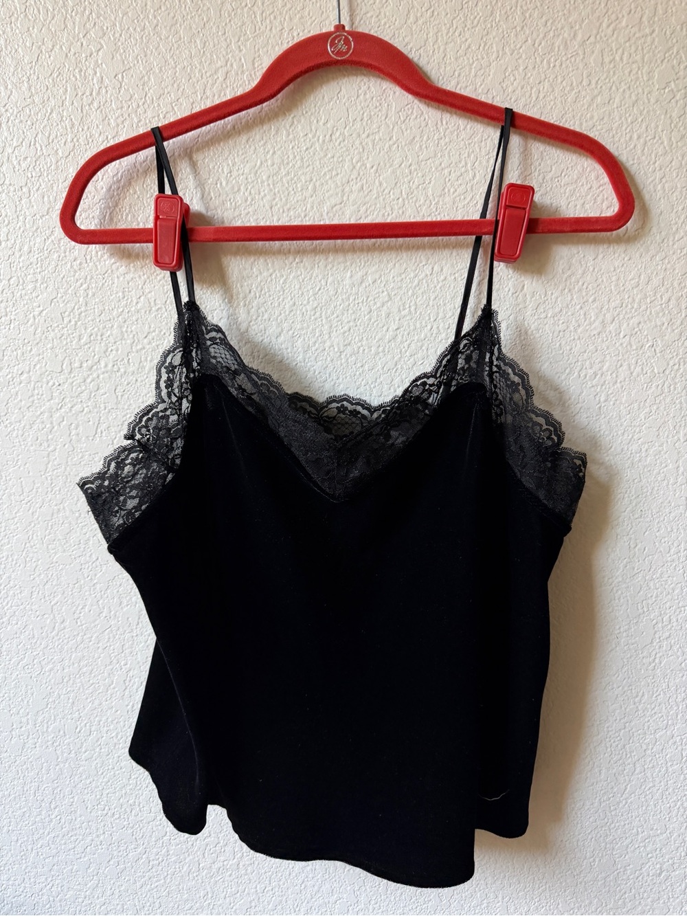 Black Lace-Trim Camisole Tank Top - Women